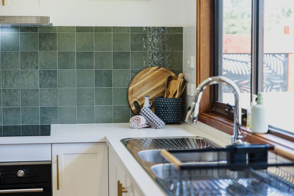 Beautiful tiled splashback with quality finishes and natural light