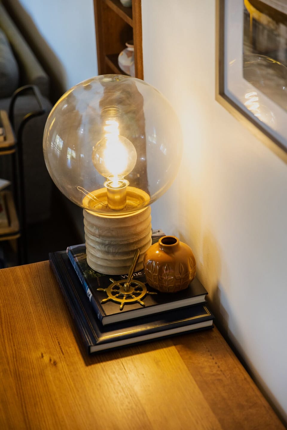 Warm ambient lighting enhances a cozy, intimate atmosphere