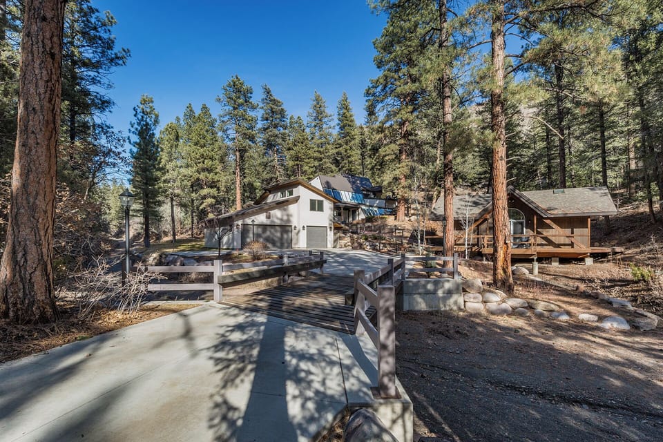 Exterior view of the Main House and cabin (on the right)
