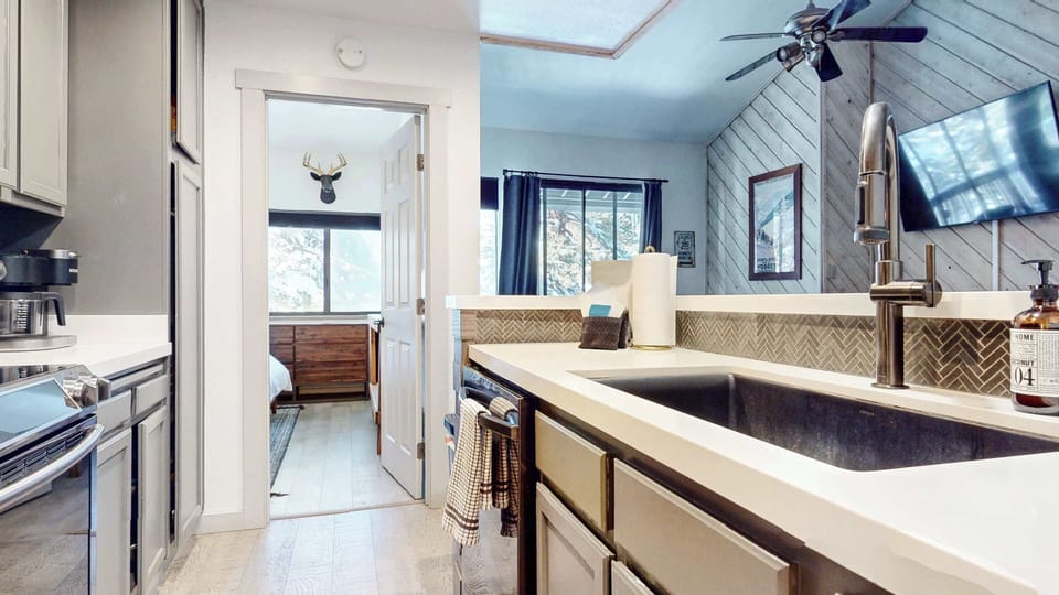 Bedroom off of the kitchen 
