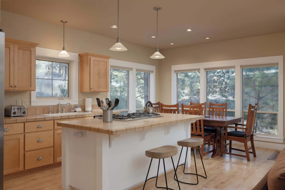 Counter seating at the full kitchen
