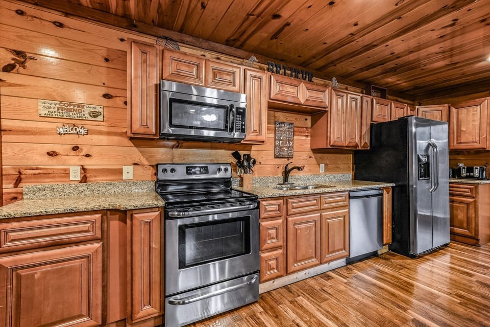 Indoors, Hardwood, Stained Wood, Kitchen, Appliance