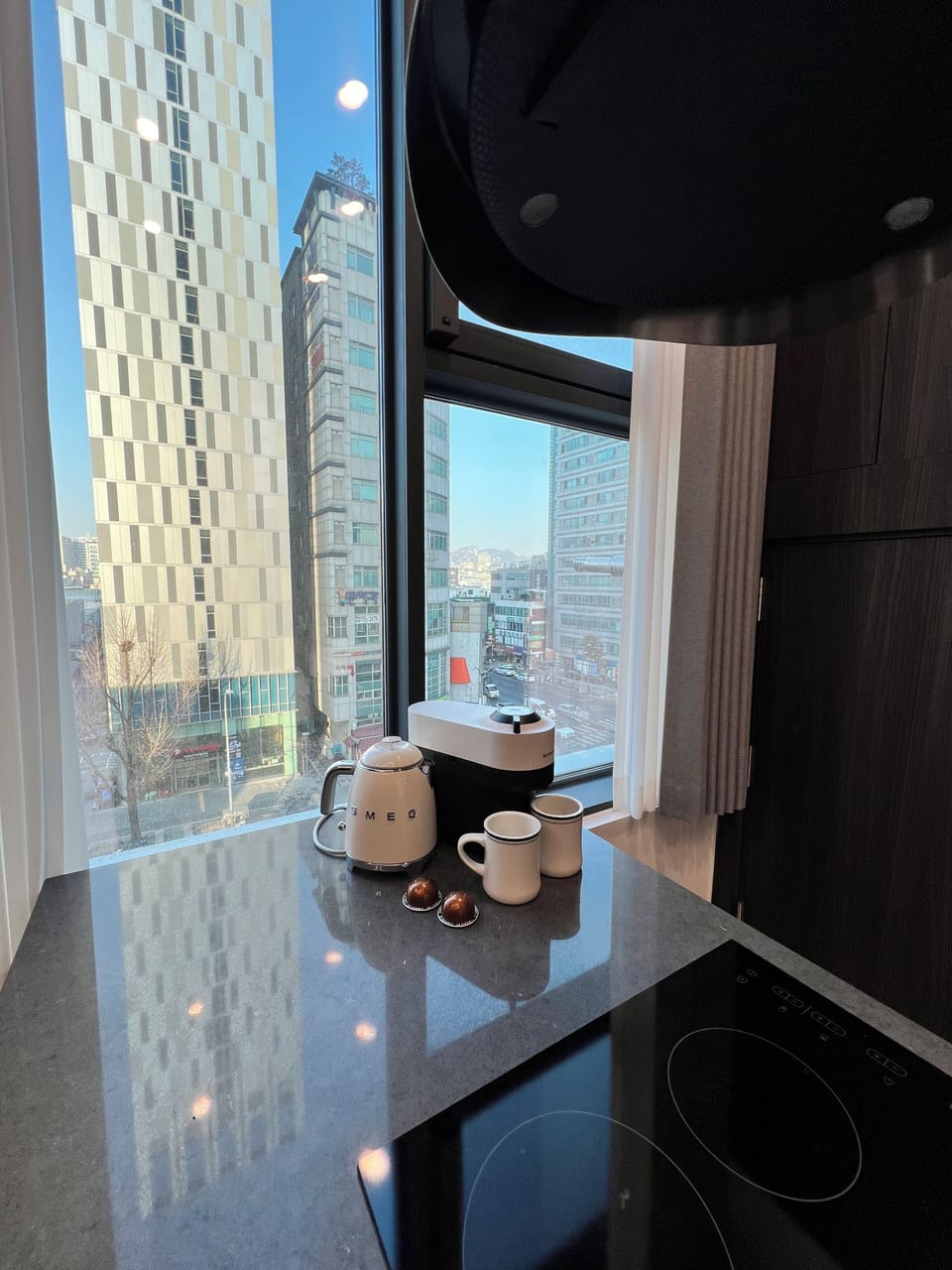 Nespresso coffee machine and smeg electric pot