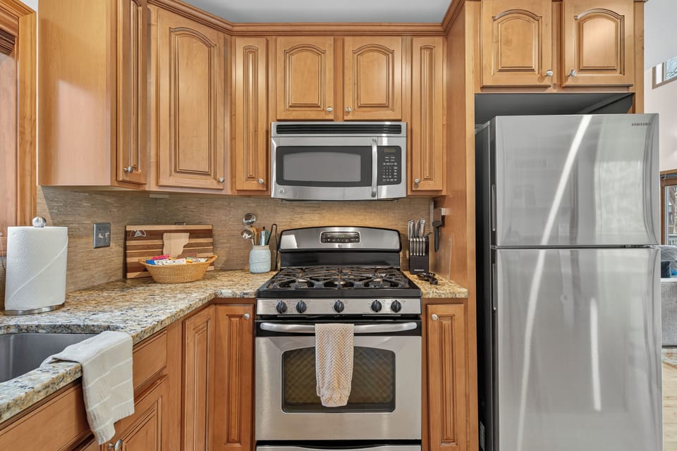Spacious kitchen with modern appliances