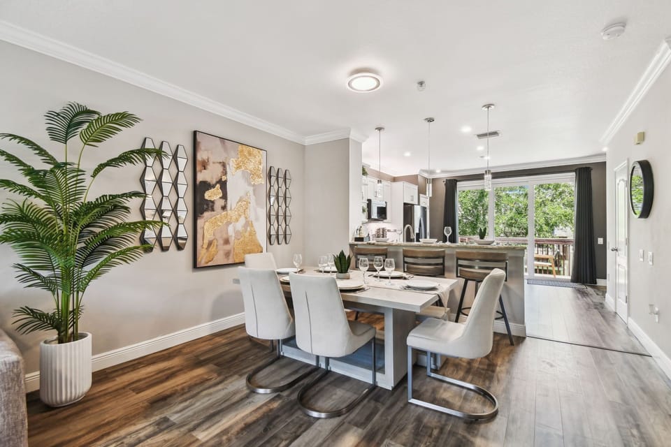 View of dining area that leads to the kitchen.