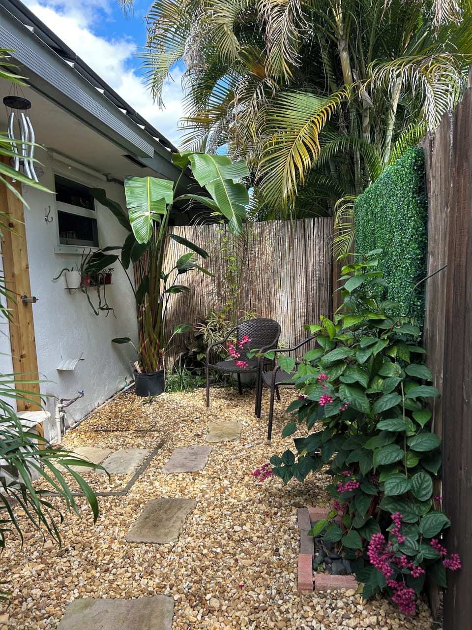 Outdoor shower area perfect for relaxing 