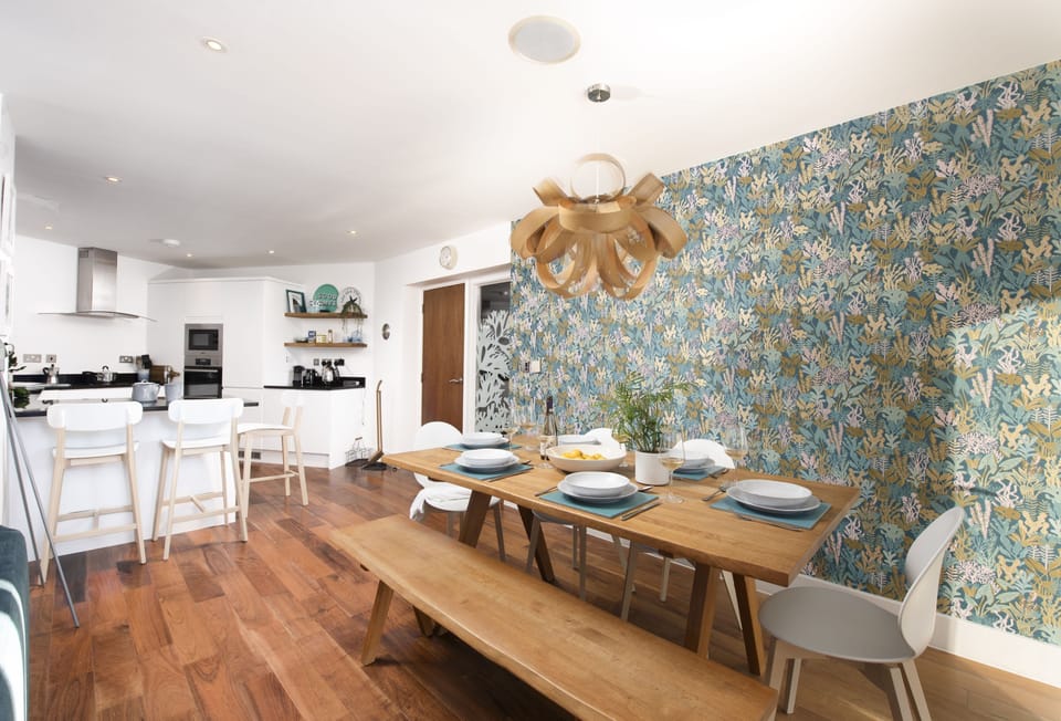 7 Whitehouse, Watergate Bay: The sociable open-plan living space flows effortlessly, complete with kitchen, dining and sitting area