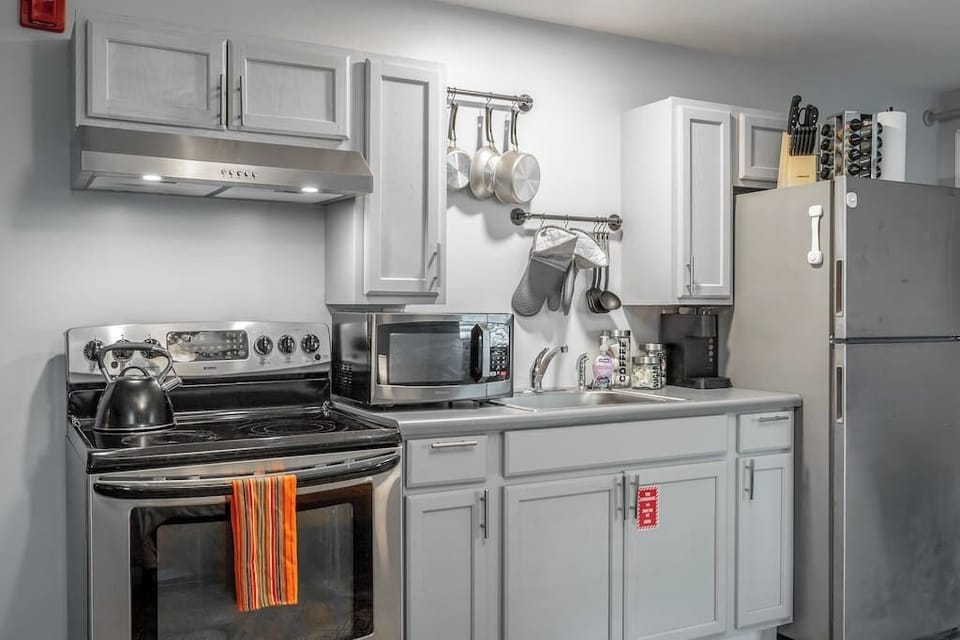 A stocked kitchenette to create your next culinary masterpiece.