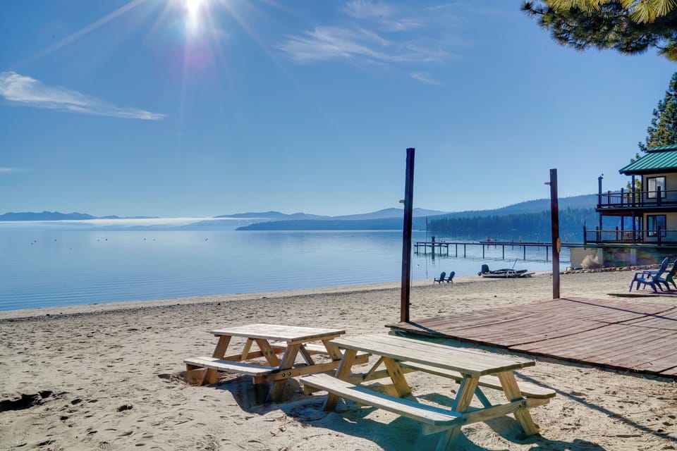 Tahoe Vista Vacation Rental | 1BR | 1BA | 385 Sq Ft | 2 Steps to Enter