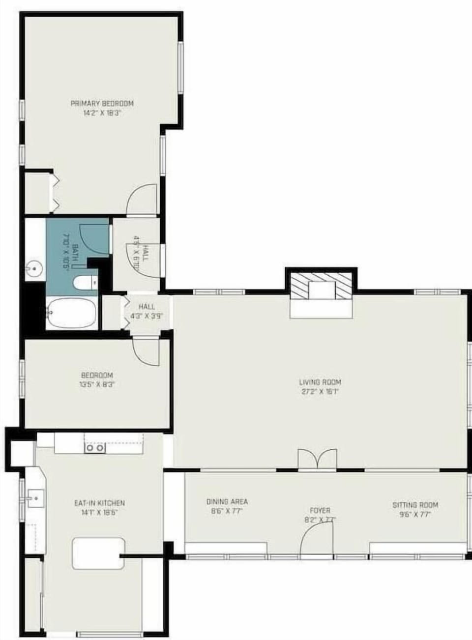 Floor plan of Machin's Cottage 18.