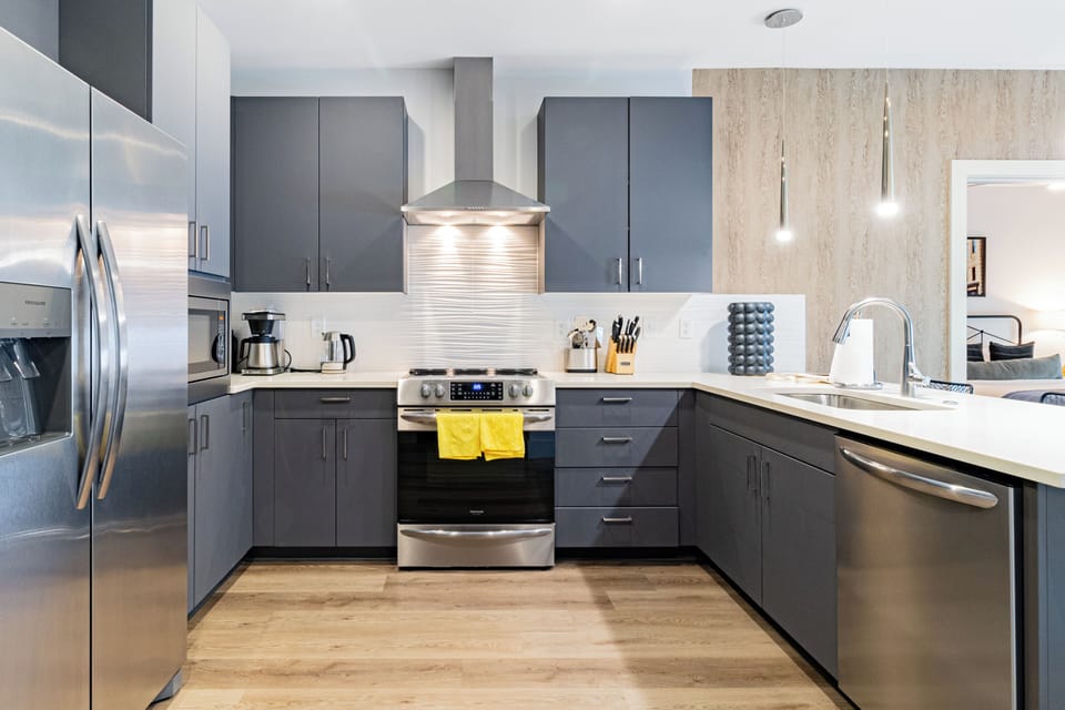 Stainless steel appliances.