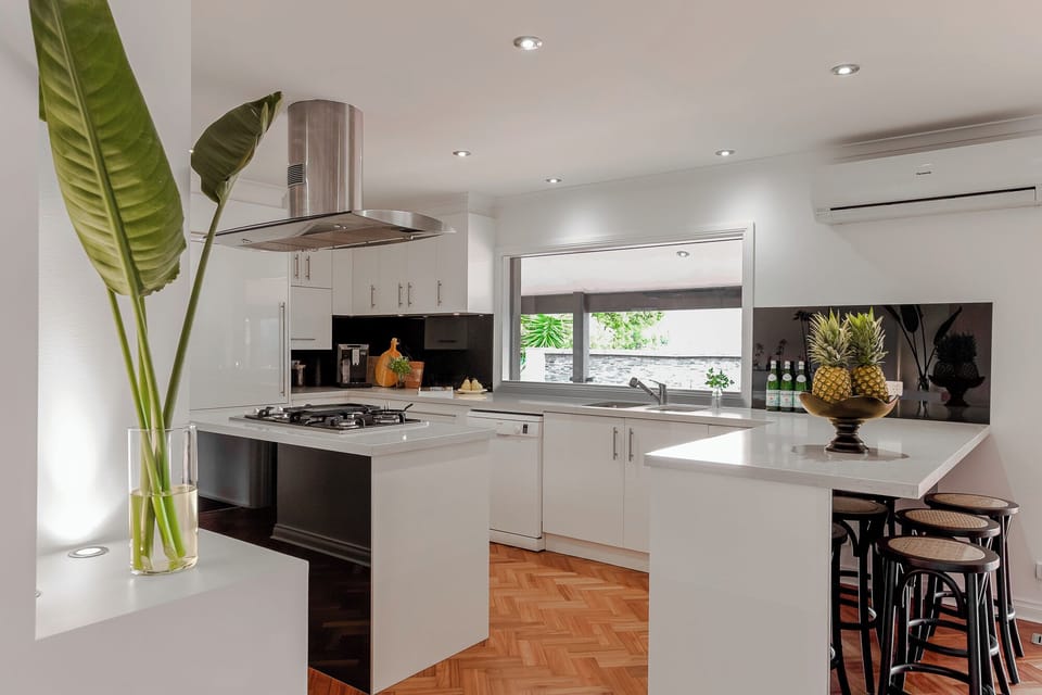 Open plan kitchen and living