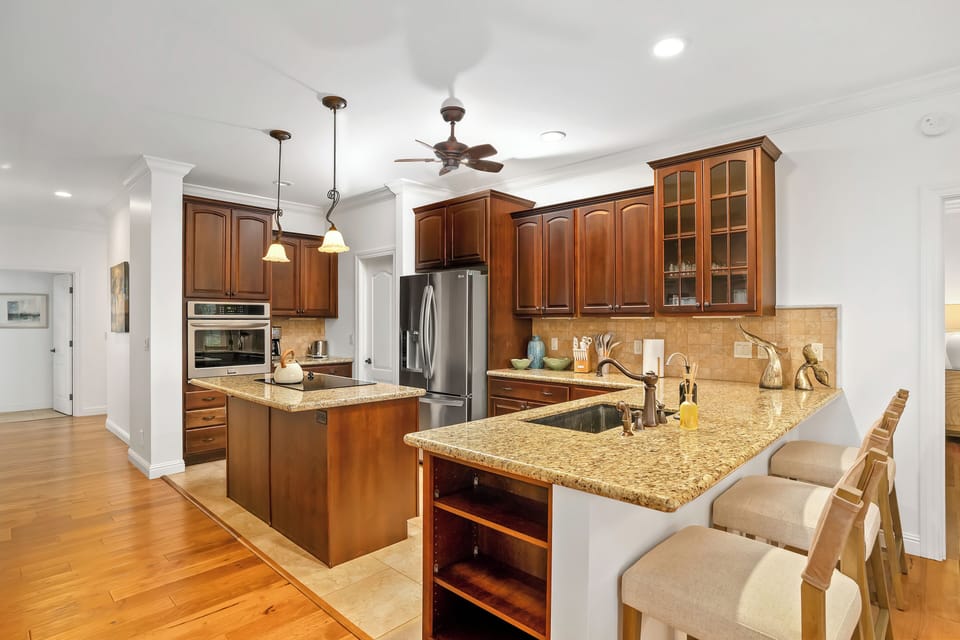 Fully upgraded and equipped kitchen to make hosting easy.