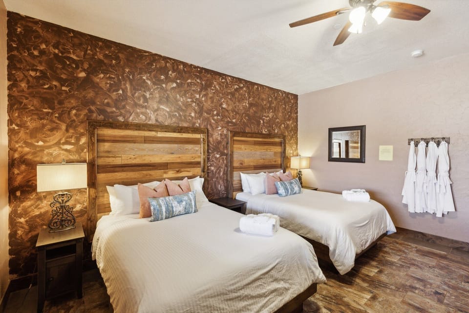 Indoors, Ceiling Fan, Lamp, Bed, Furniture