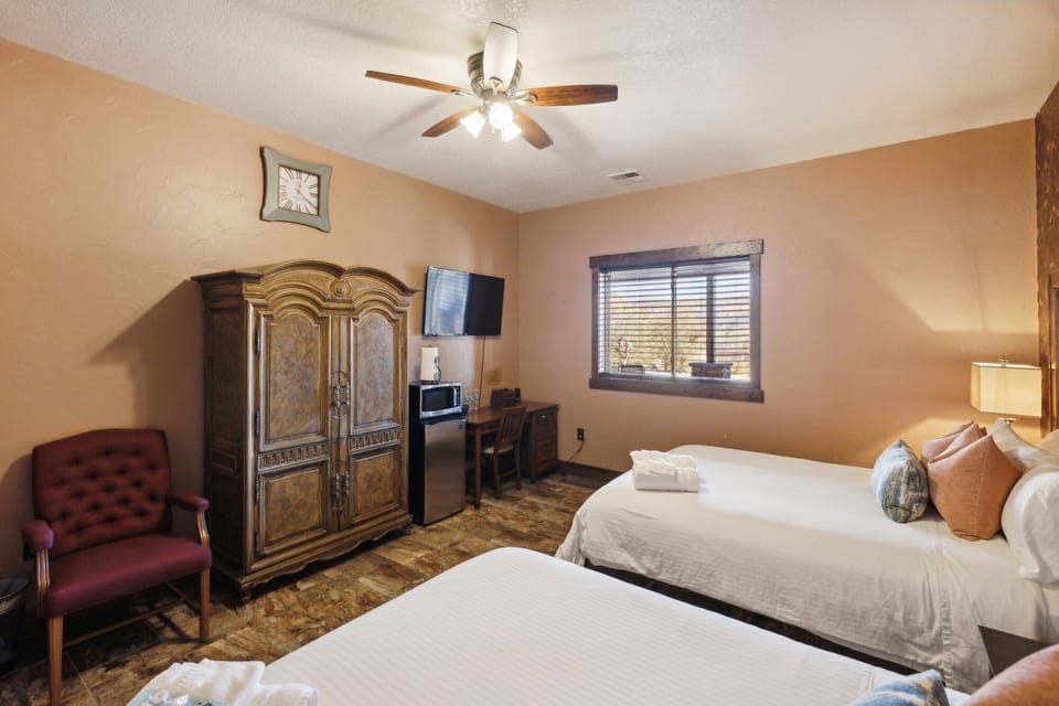 Furniture, Ceiling Fan, Indoors, Bed, Home Decor