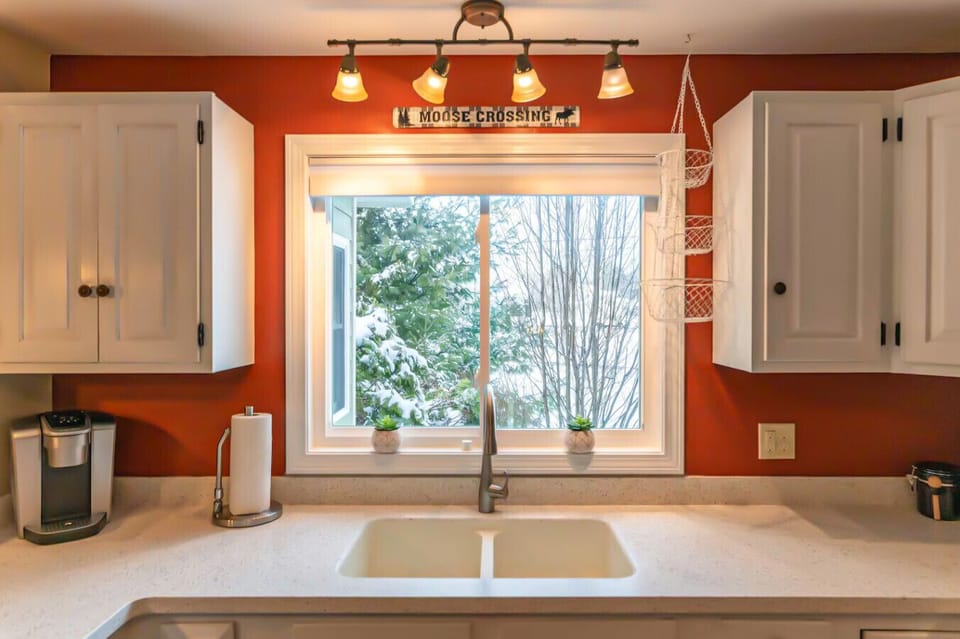 Modern kitchen appliances and equipment, making cooking a breeze.