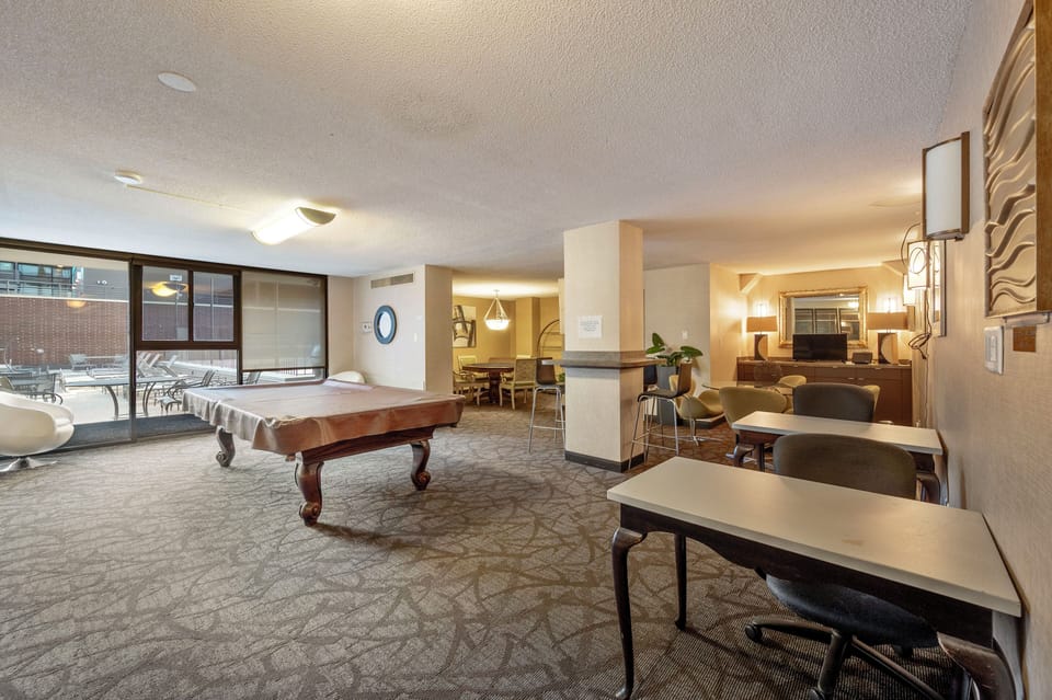 Hidden gem -- billiards table and private workspace.