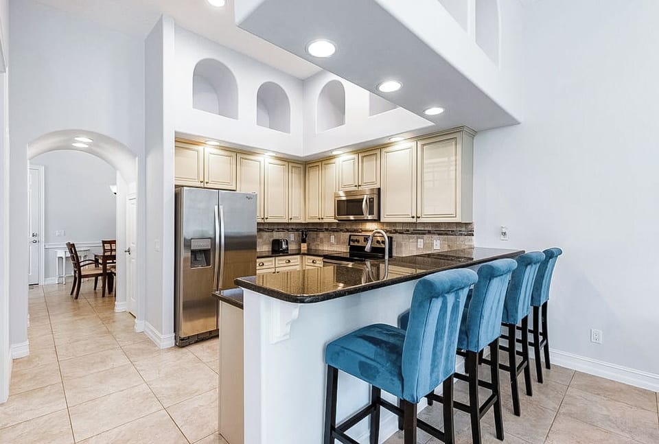 Breakfast bar seats four