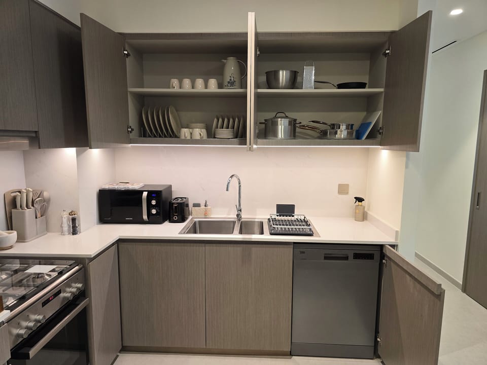 Stocked with all the essentials you need with all new appliances and dishware.