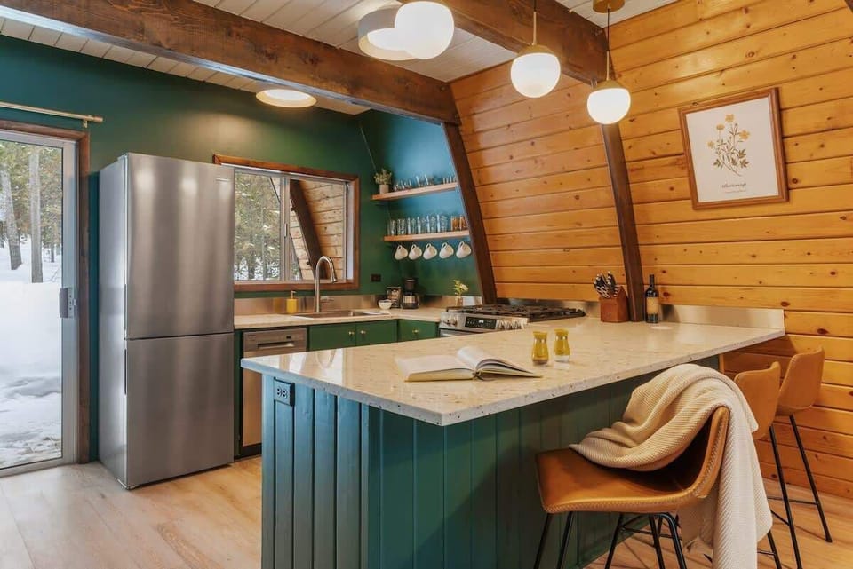 The unique construction of the "arched" A-frame offers a lot more space than the traditional A-frame.