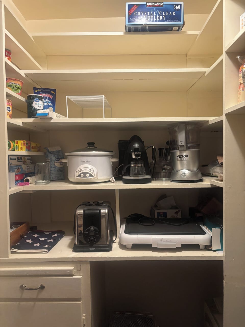 Extra Cooking Appliances, and other stuff in Pantry