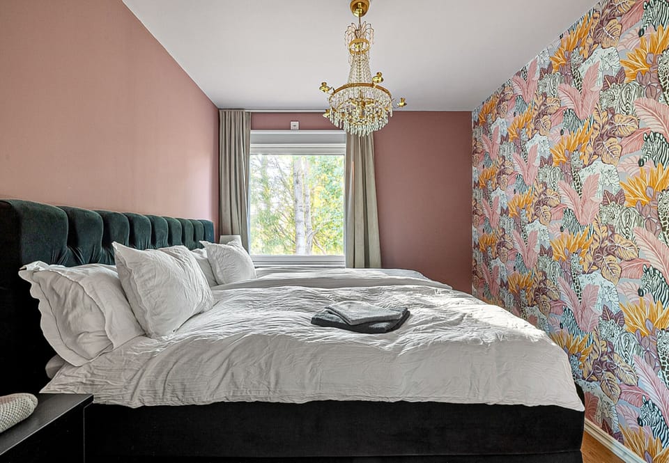 Large double bed on the upper floor