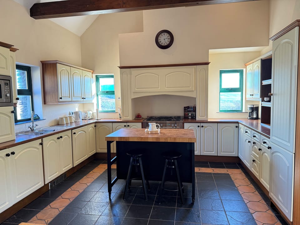 Spacious kitchen with island