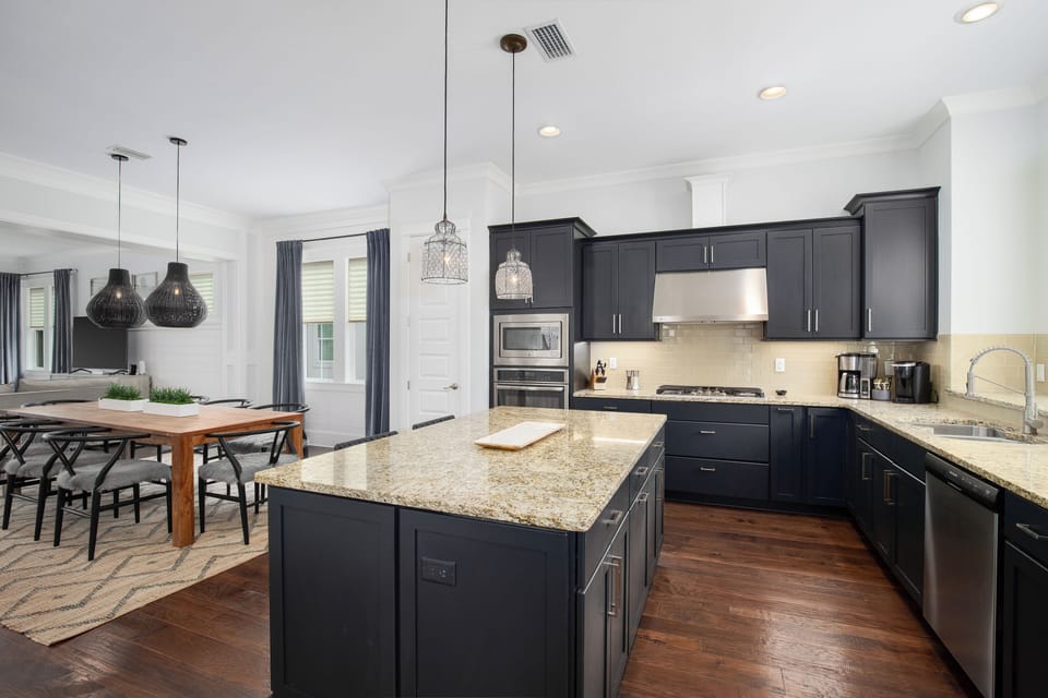 Fully stocked kitchen includes coffee maker, microwave, plenty of dishes!