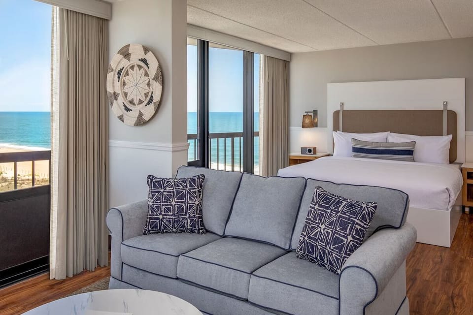 Unit with 1 King bed. Exact unit will be assigned upon arrival. Views, colors, and decor may vary.