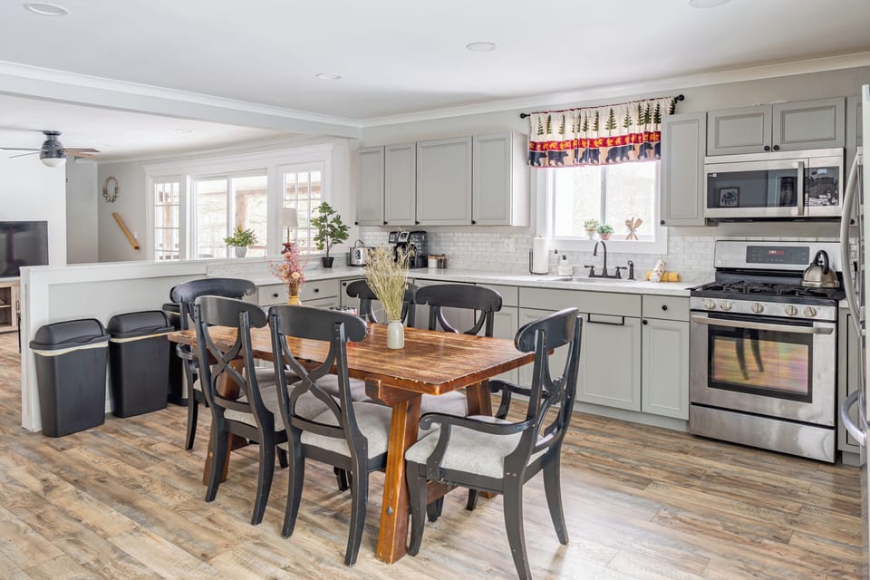 Gather around the table in our open concept kitchen.