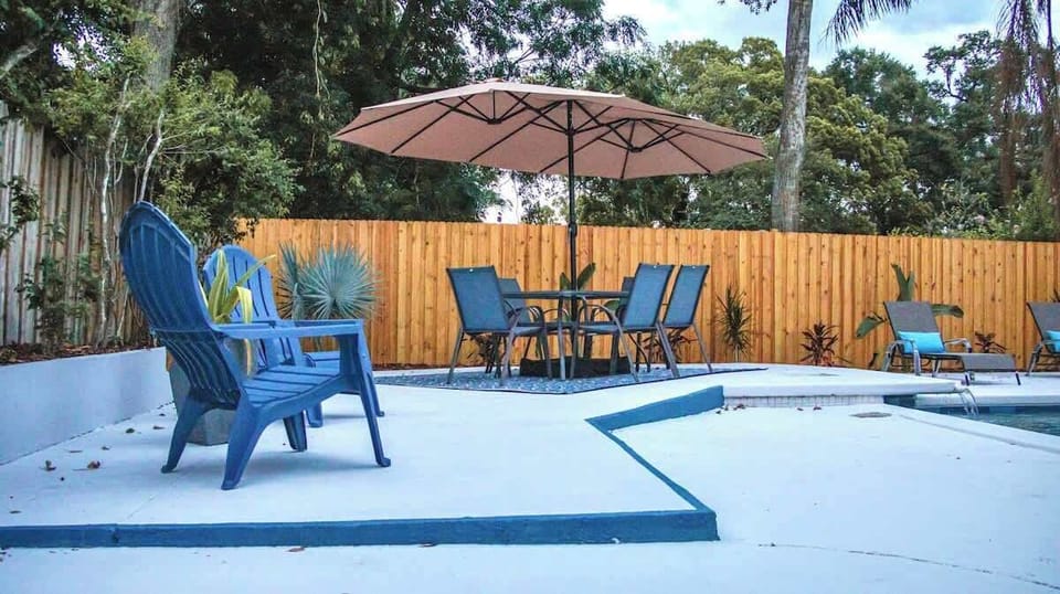 Enjoy the backyard, a private oasis perfect for relaxation and enjoying sunny days.
