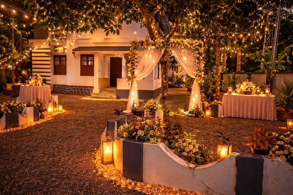 Outdoor banquet area