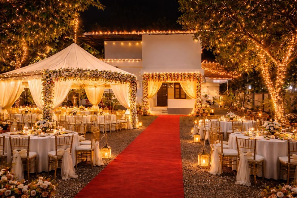 Outdoor banquet area