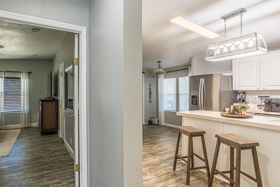 Master bedroom entry from the kitchen