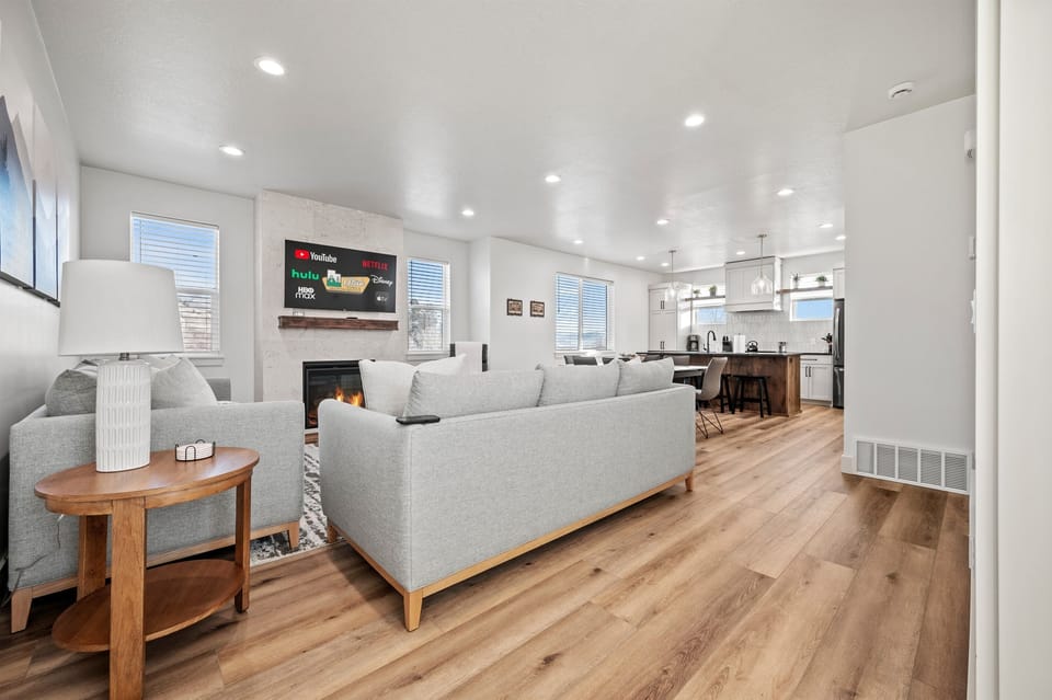 Open concept allows for seamless conversations with family and friends.