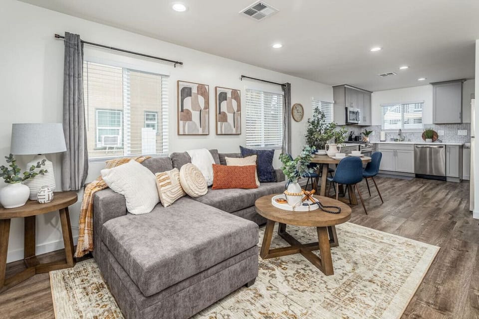 Relax in this cozy, well-lit living space.