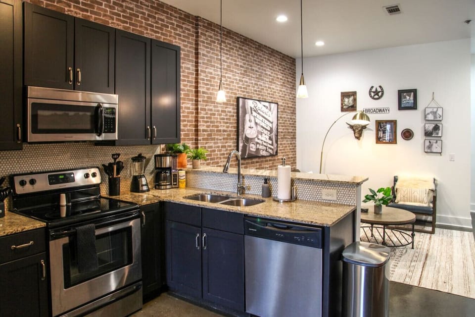 Kitchen opens up to the living room