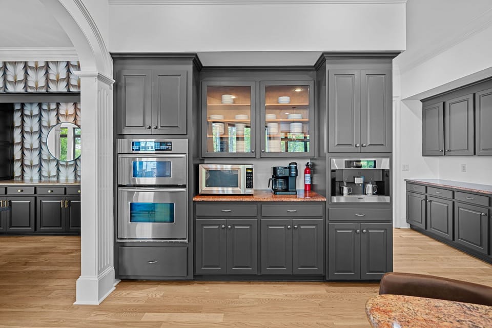 Coffee bar in kitchen.