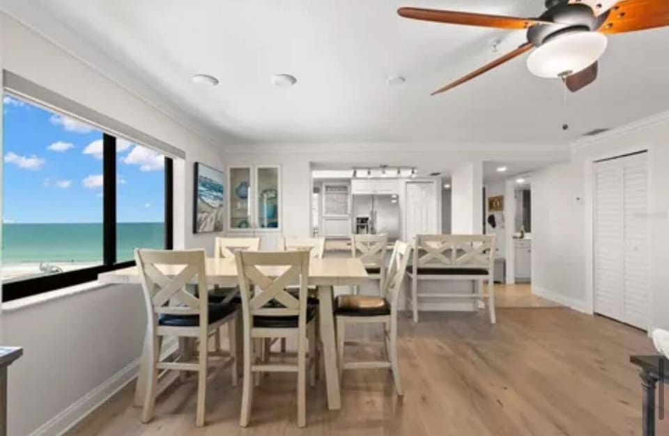 Dining room with views of beach.