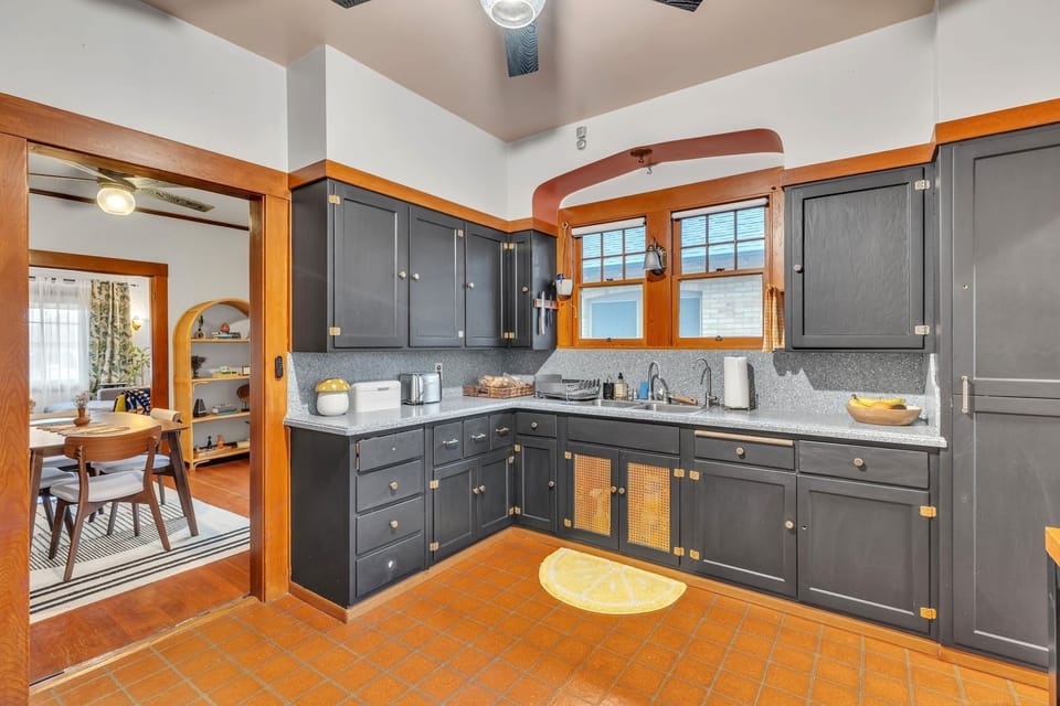 Indoors, Kitchen, Floor, Ceiling Fan, Home Decor