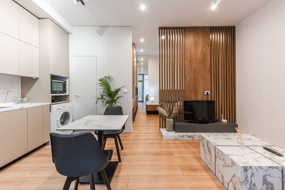 Living room and dining area
