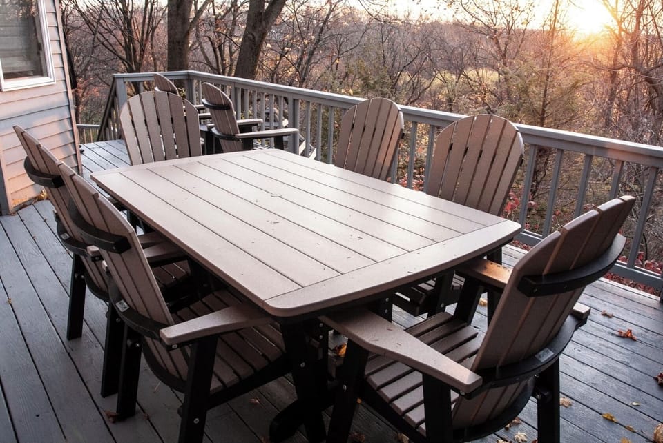 Outdoor dining while enjoying a summer’s night or a colored-filled autumn sunset