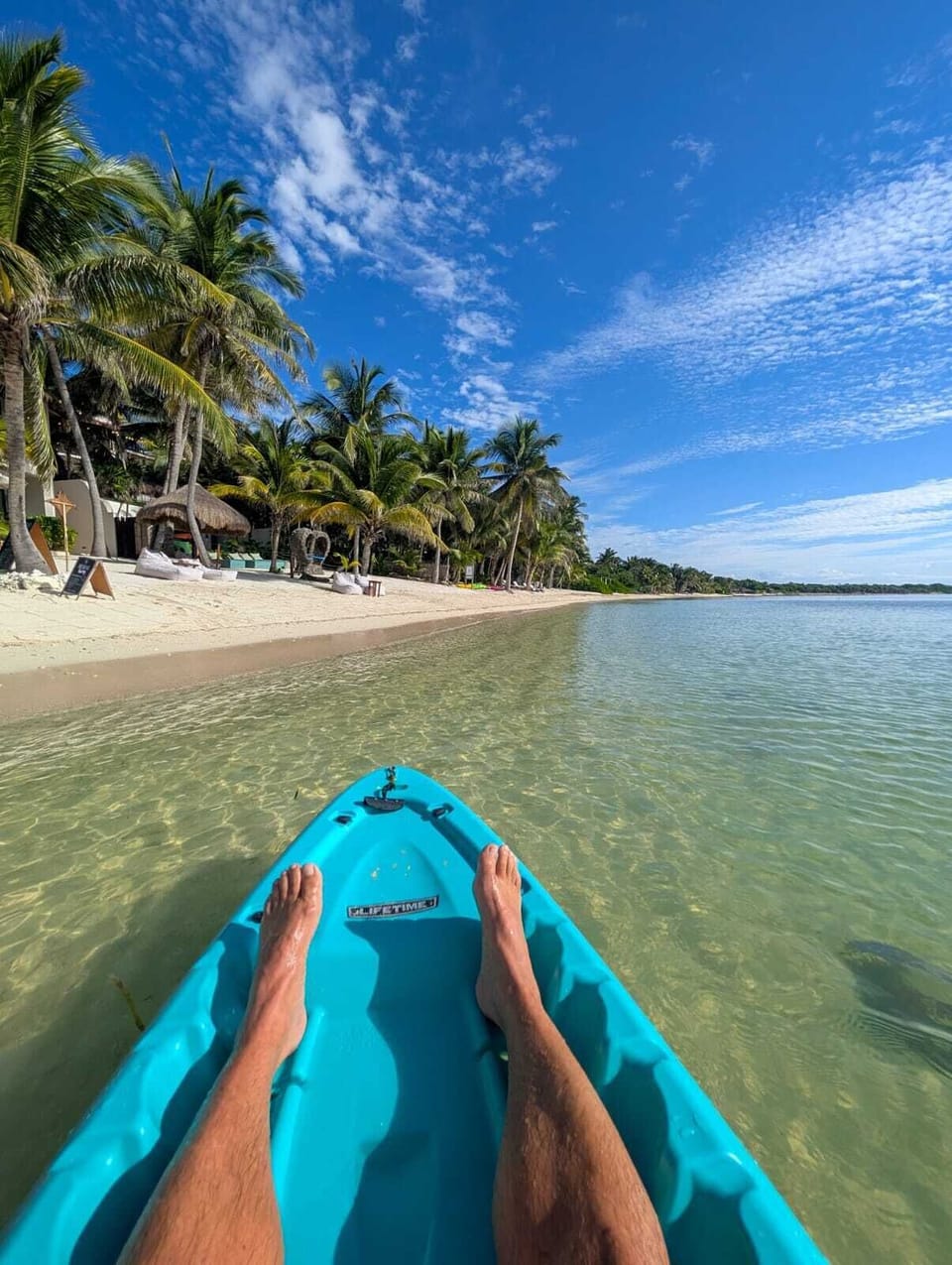 White-sand views from your kayak as you bathe in pure vitamin D… and a little vitamin Sea.