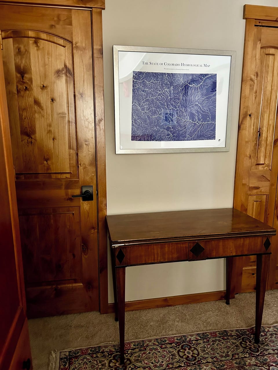 Writing desk in master bedroom - can be expanded to a game or puzzle table.