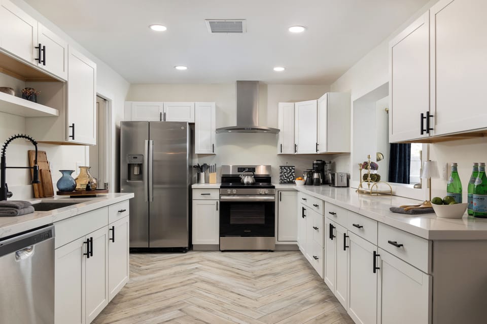 Large kitchen stocked with everything you can think of