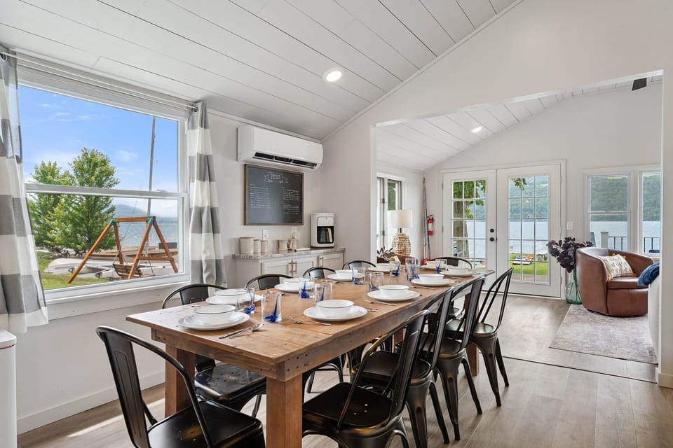 Views all the way up and down Keuka lake and into Hammondsport from whole house