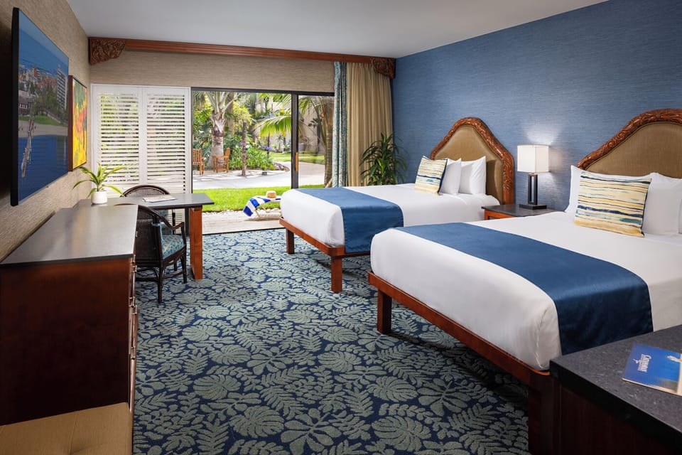 Unwind in crisp beds after sun-soaked days outside.