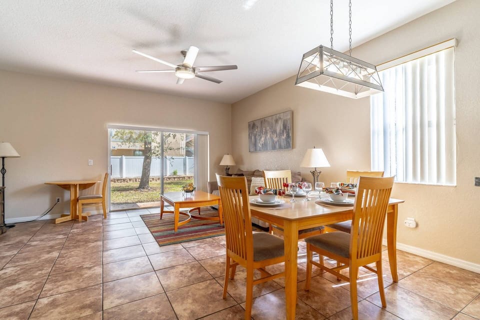 Open concept dining and living areas