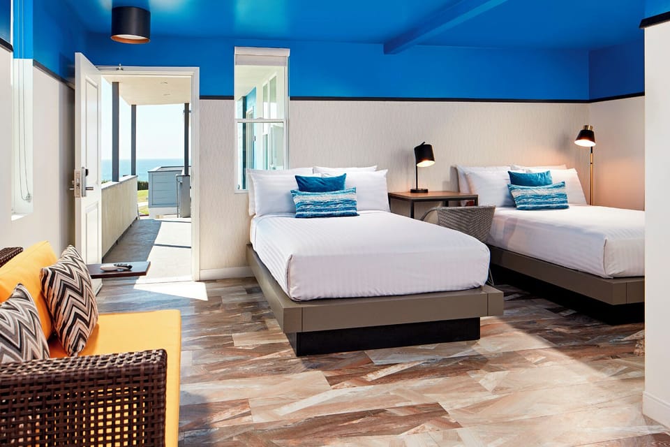 Stretch out in a bright room made for beach days.