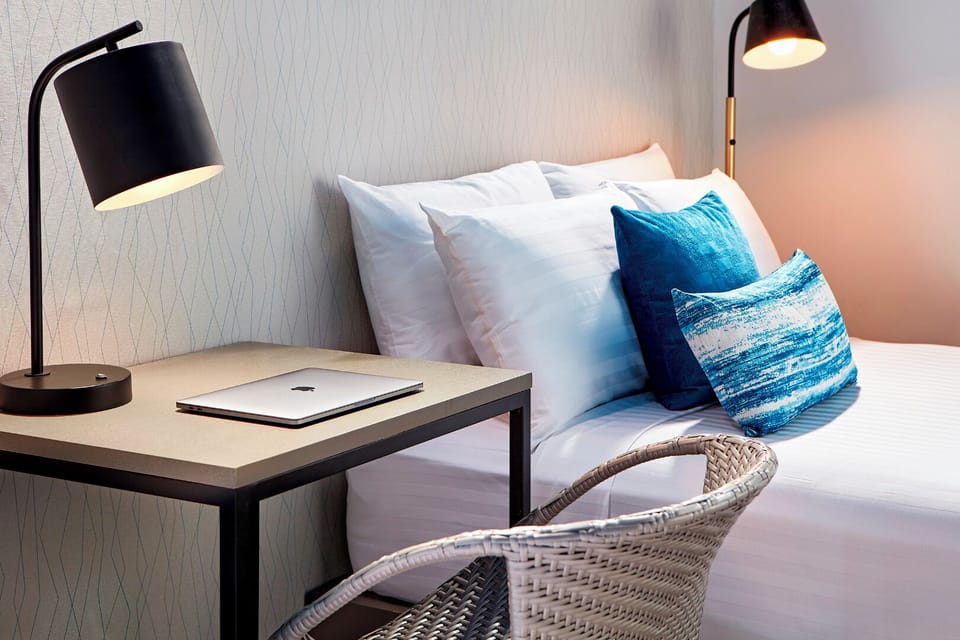 Settle in with a laptop and soft, cozy lighting.